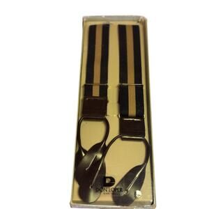 Vintage NIB Don Loper Beverly Hills Striped Suspenders with leather tabs